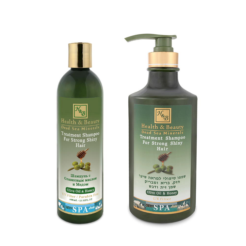 Dầu gội dành cho tóc yếu và xỉn màu Treatment Shampoo for Strong Shiny Hair - Olive Oil & Honey 400ml - Health and Beauty - Israel